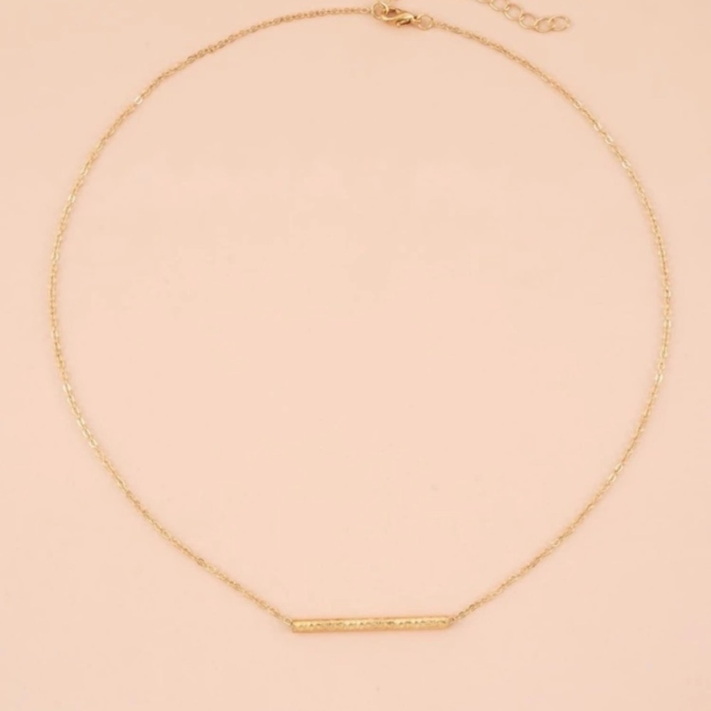 Gold Bar Balance Necklace NWT - Picture 2 of 5